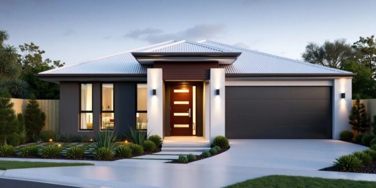 Modern home with a newly built carport.