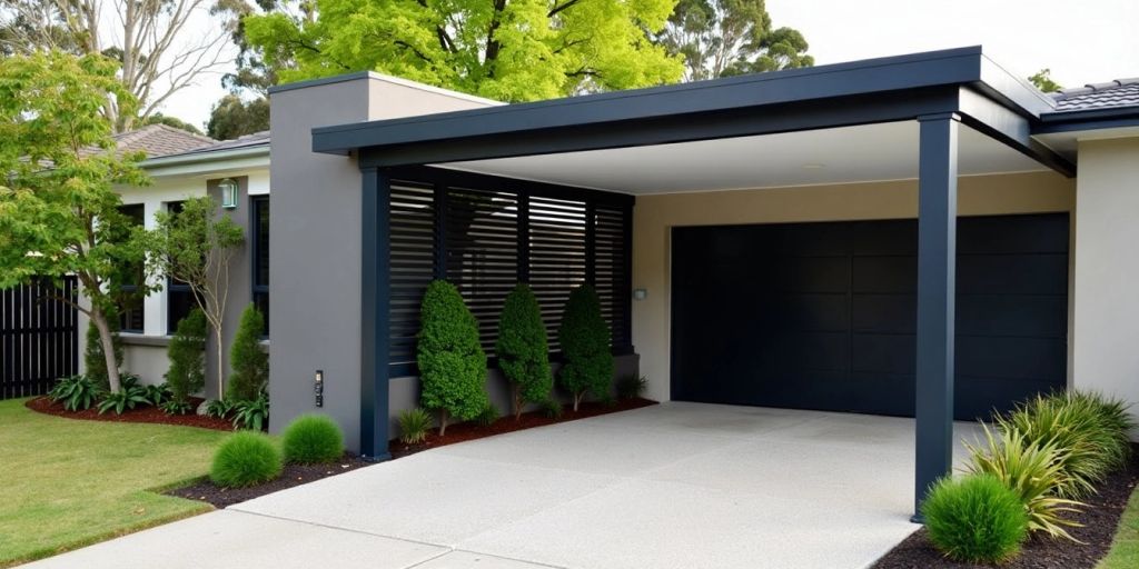 Modern carport in suburban Brisbane