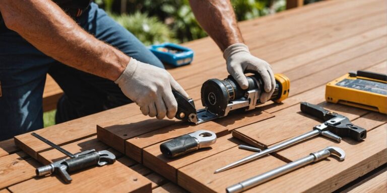 Carpenter building a wooden deck in Brisbane